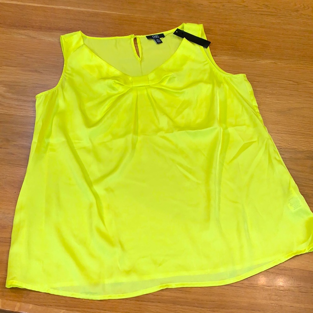 CHIC BY JACOB~Neon Yellow Sleeveless Tank Top L